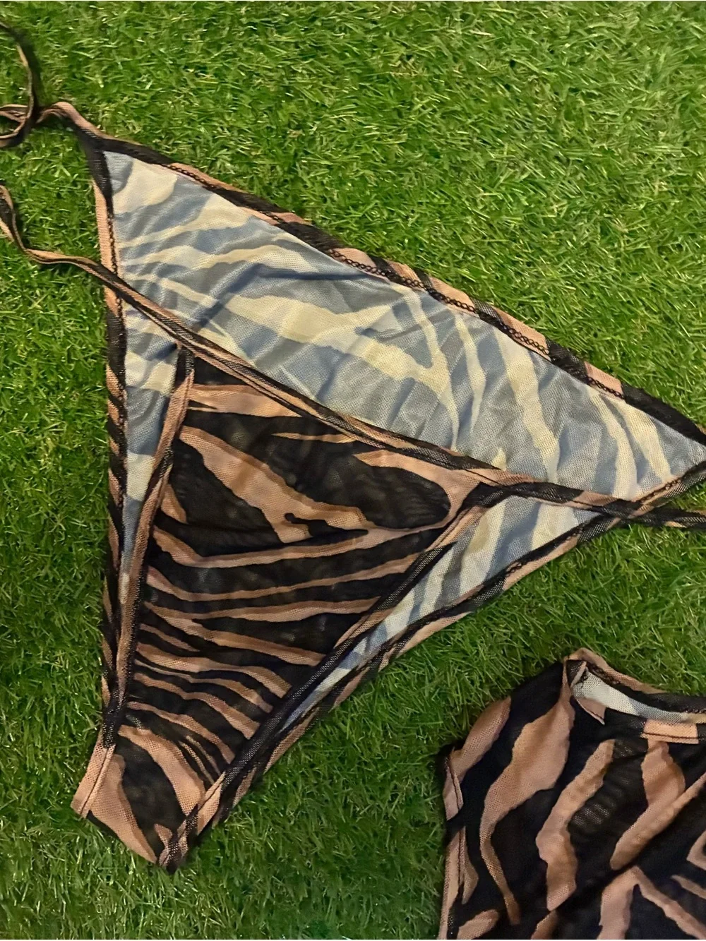 Brown Zebra Print Cutout Maxi Skirt Set